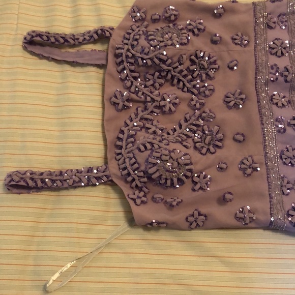 Mikael Aghal Beautiful lavender maxi long dress with shiny beads and sequins - Picture 2 of 10